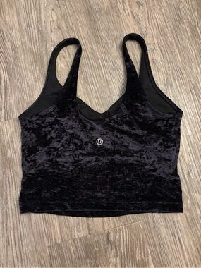 Lululemon Black Crushed Velvet Align Sports Bra Tank